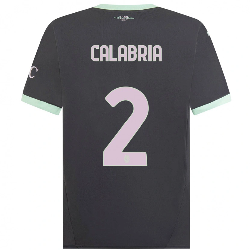 Danxen Pánské Davide Calabria #2 Šedá Třetí Hráčské Dresy 2024/25 Dres