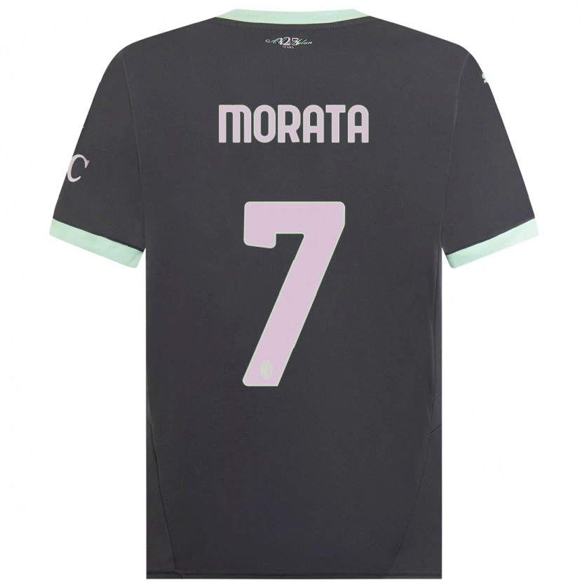 Danxen Pánské Álvaro Morata #7 Šedá Třetí Hráčské Dresy 2024/25 Dres