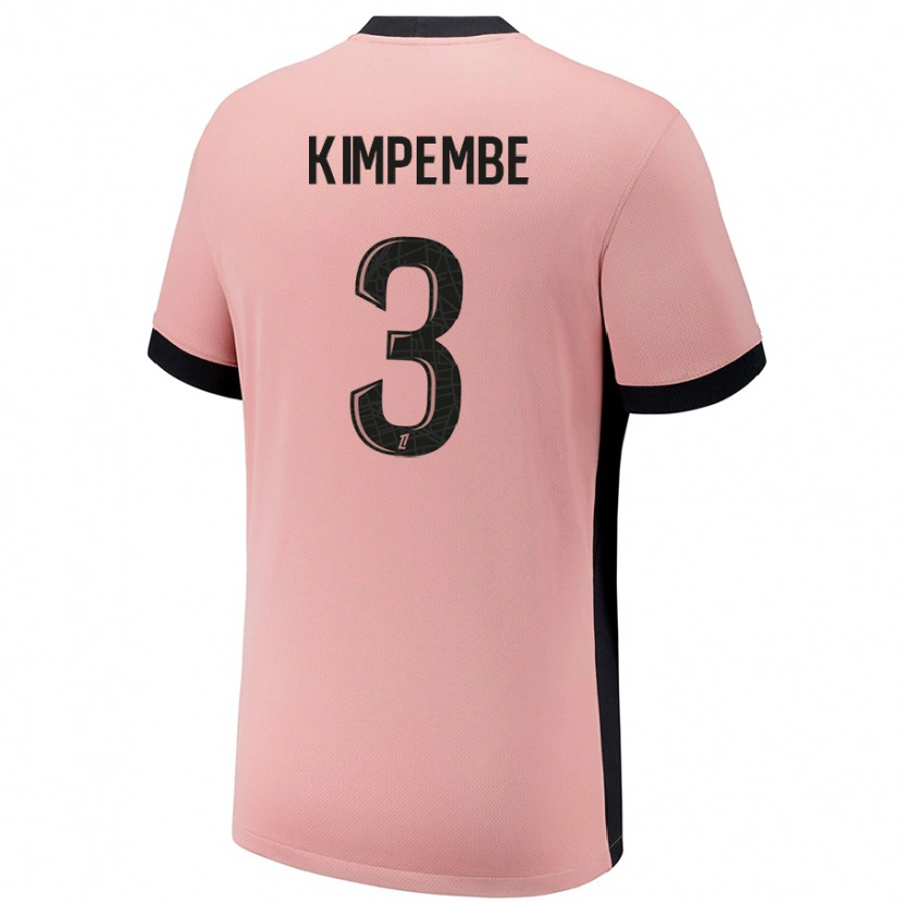 Danxen Pánské Presnel Kimpembe #3 Rezavě Růžová Třetí Hráčské Dresy 2024/25 Dres