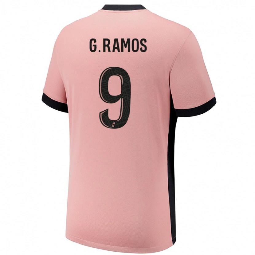 Danxen Pánské Gonçalo Ramos #9 Rezavě Růžová Třetí Hráčské Dresy 2024/25 Dres