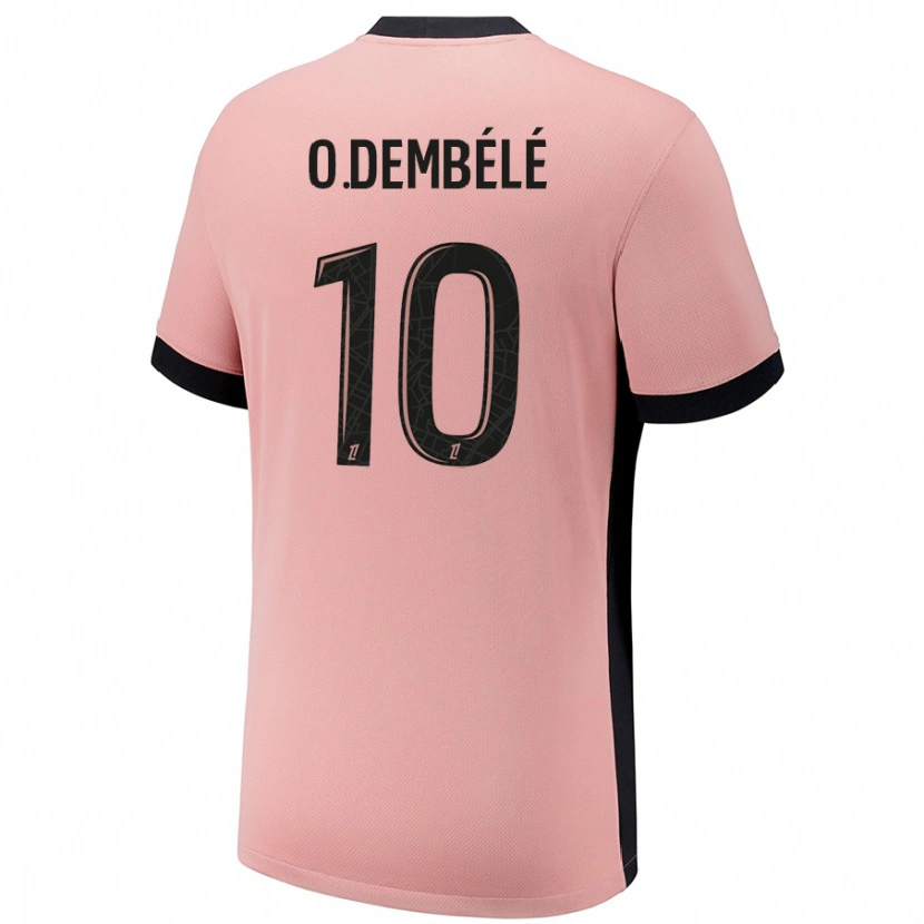 Danxen Pánské Ousmane Dembélé #10 Rezavě Růžová Třetí Hráčské Dresy 2024/25 Dres