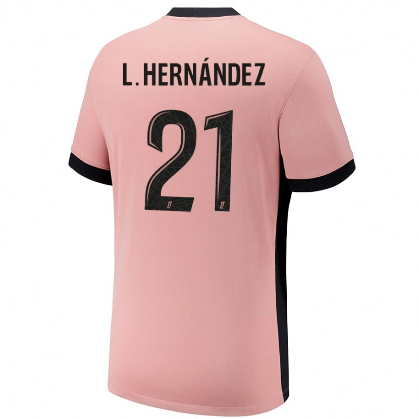 Danxen Pánské Lucas Hernández #21 Rezavě Růžová Třetí Hráčské Dresy 2024/25 Dres