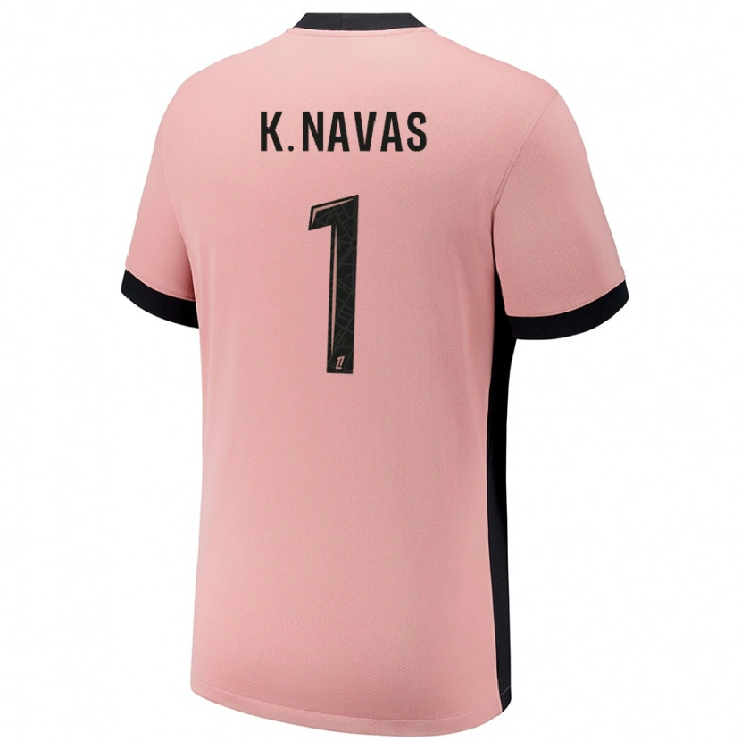 Danxen Pánské Keylor Navas #1 Rezavě Růžová Třetí Hráčské Dresy 2024/25 Dres