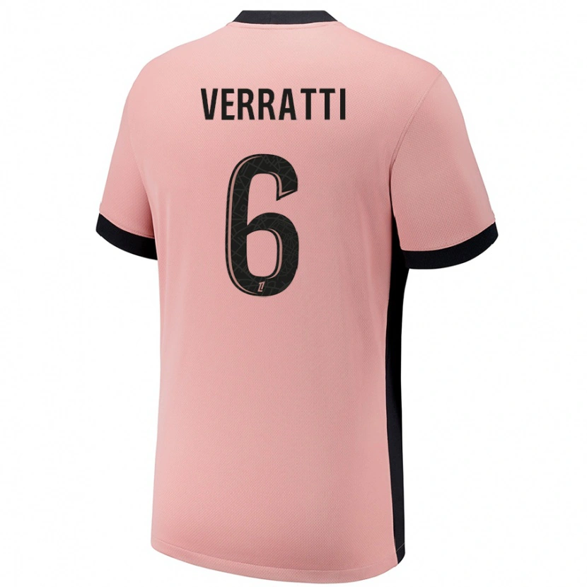 Danxen Pánské Marco Verratti #6 Rezavě Růžová Třetí Hráčské Dresy 2024/25 Dres