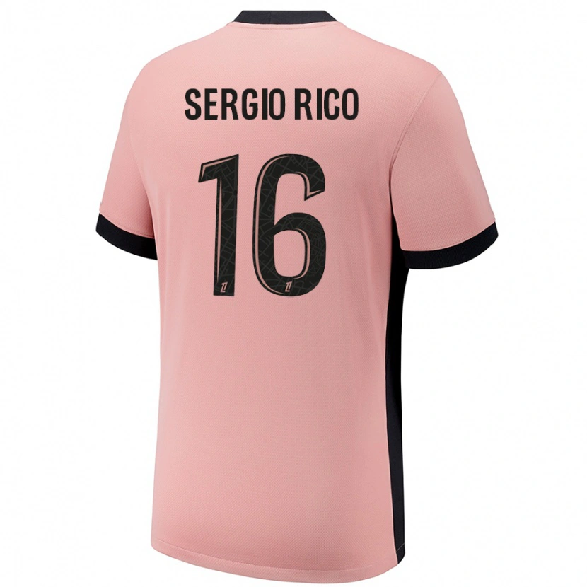 Danxen Pánské Sergio Rico #16 Rezavě Růžová Třetí Hráčské Dresy 2024/25 Dres