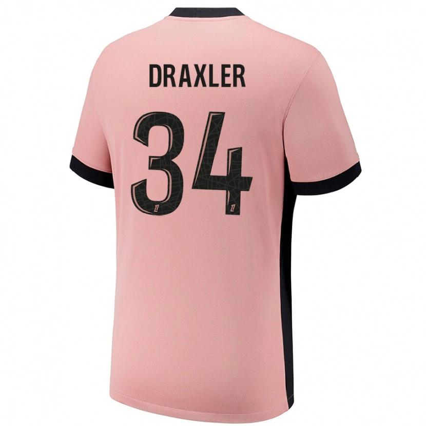 Danxen Pánské Julian Draxler #34 Rezavě Růžová Třetí Hráčské Dresy 2024/25 Dres