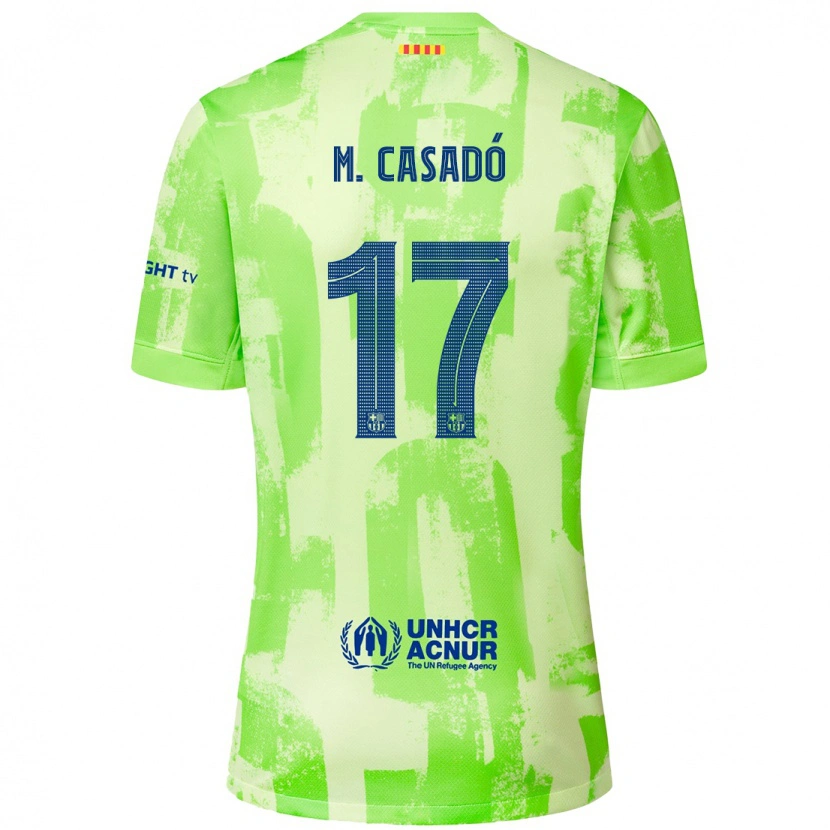 Danxen Dámské Marc Casadó #17 Vápno Třetí Hráčské Dresy 2024/25 Dres