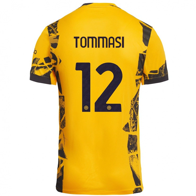 Danxen Dámské Francesco Tommasi #12 Zlatá Černá Třetí Hráčské Dresy 2024/25 Dres