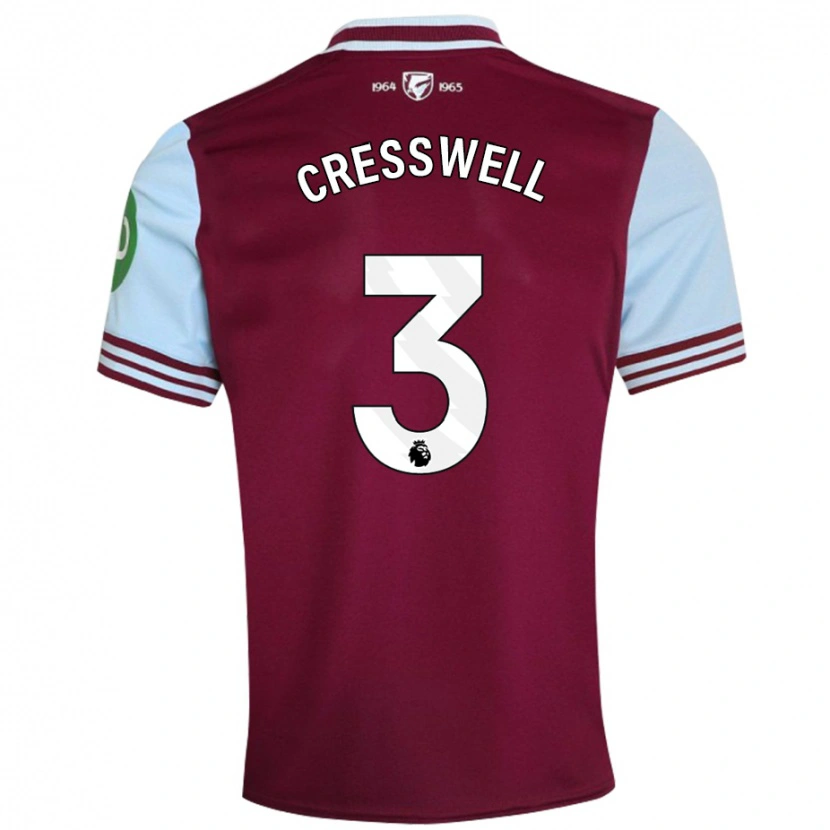 Danxen Dětské Aaron Cresswell #3 Tmavě Červená Domů Hráčské Dresy 2024/25 Dres