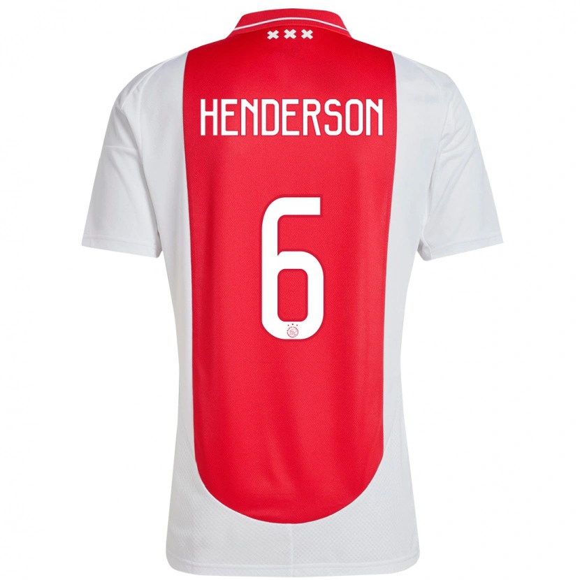 Danxen Dětské Jordan Henderson #6 Červená Bílá Domů Hráčské Dresy 2024/25 Dres