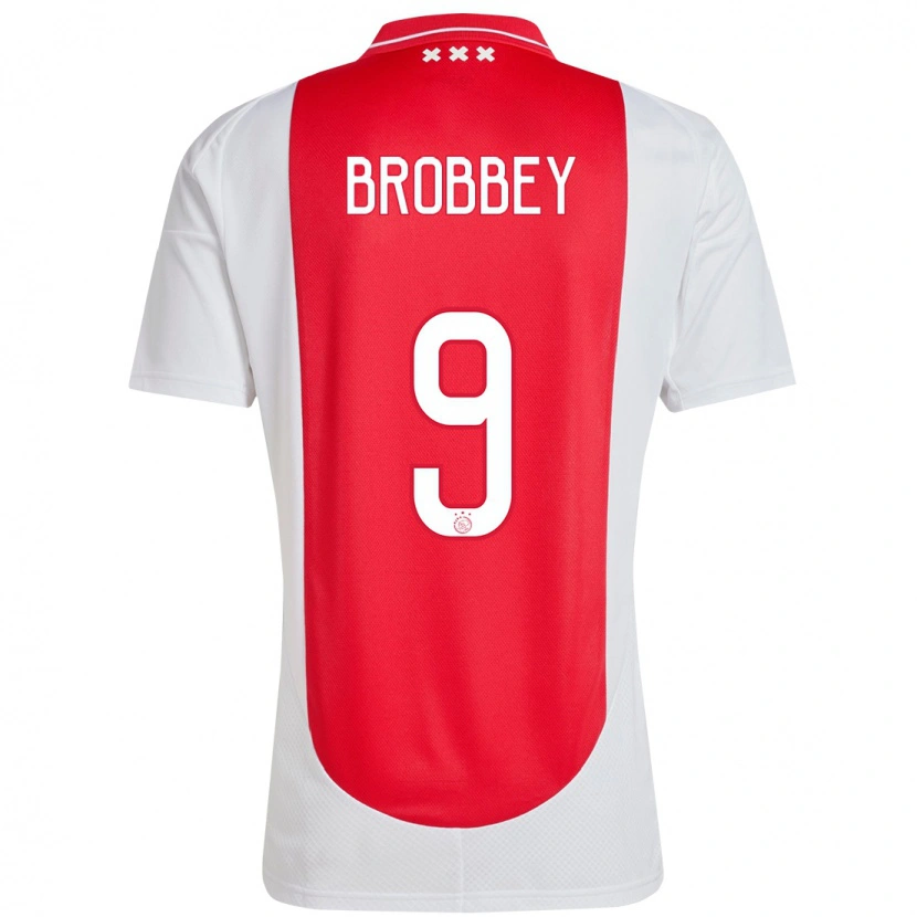 Danxen Dětské Brian Brobbey #9 Červená Bílá Domů Hráčské Dresy 2024/25 Dres