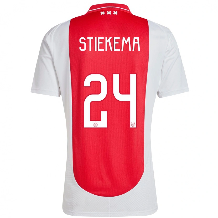 Danxen Dětské Iris Stiekema #24 Červená Bílá Domů Hráčské Dresy 2024/25 Dres