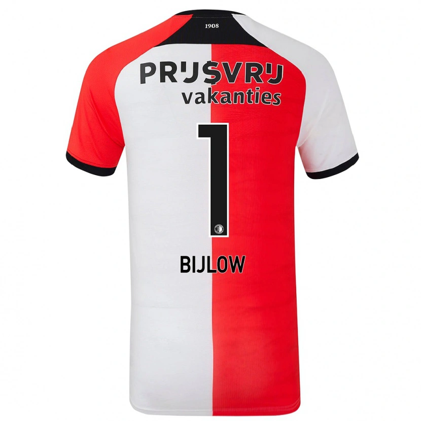 Danxen Dětské Justin Bijlow #1 Červená Bílá Domů Hráčské Dresy 2024/25 Dres