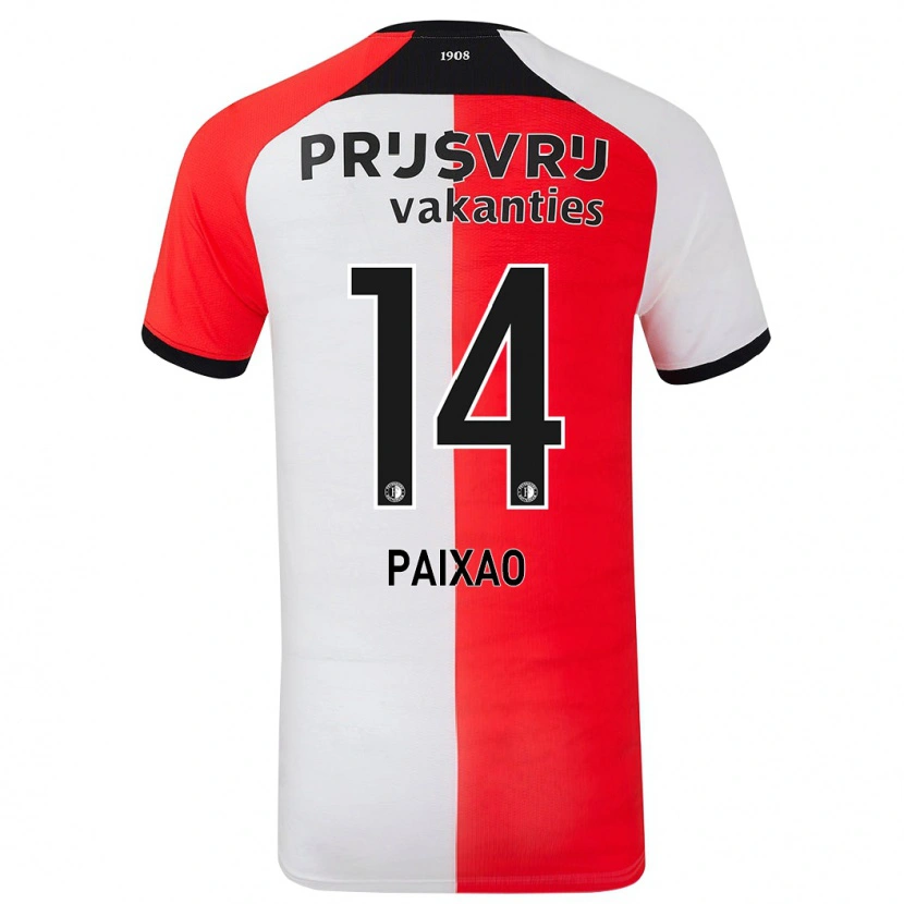 Danxen Dětské Igor Paixão #14 Červená Bílá Domů Hráčské Dresy 2024/25 Dres