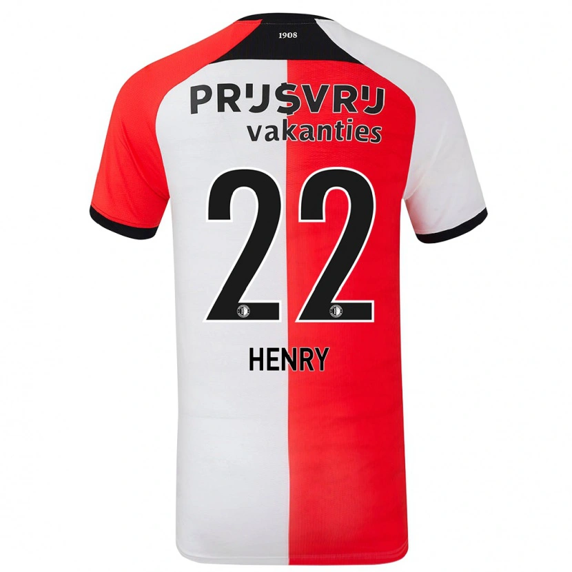 Danxen Dětské Ziva Henry #22 Červená Bílá Domů Hráčské Dresy 2024/25 Dres