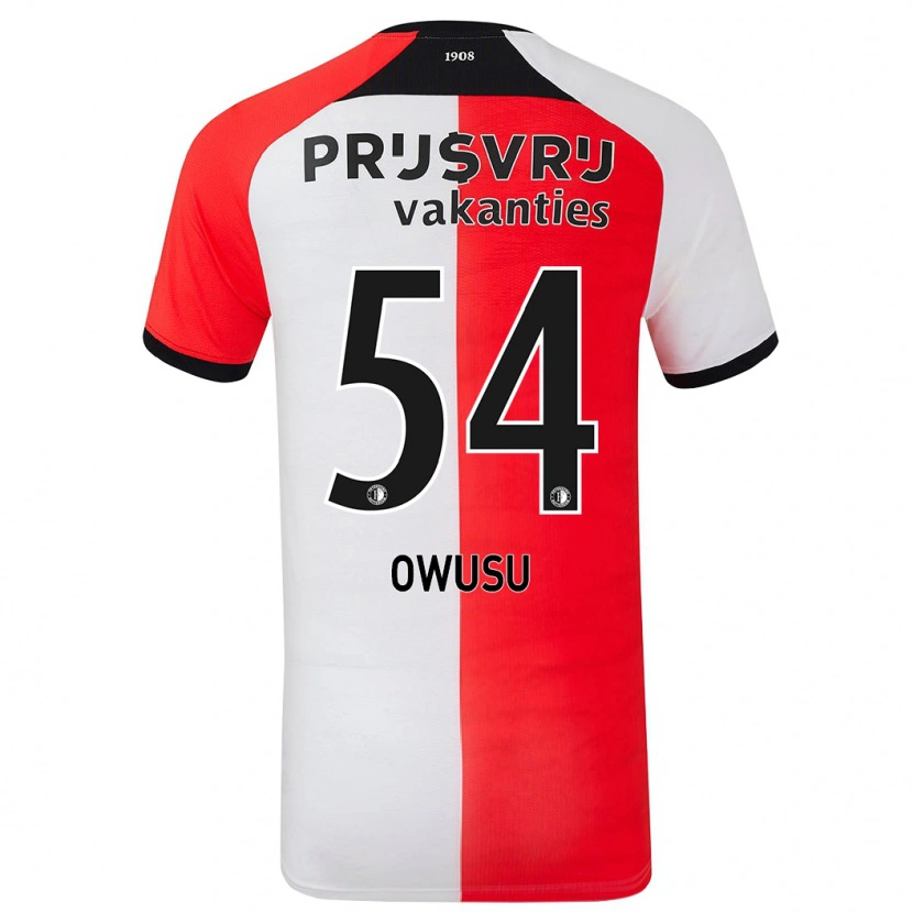 Danxen Dětské Denzel Owusu #54 Červená Bílá Domů Hráčské Dresy 2024/25 Dres