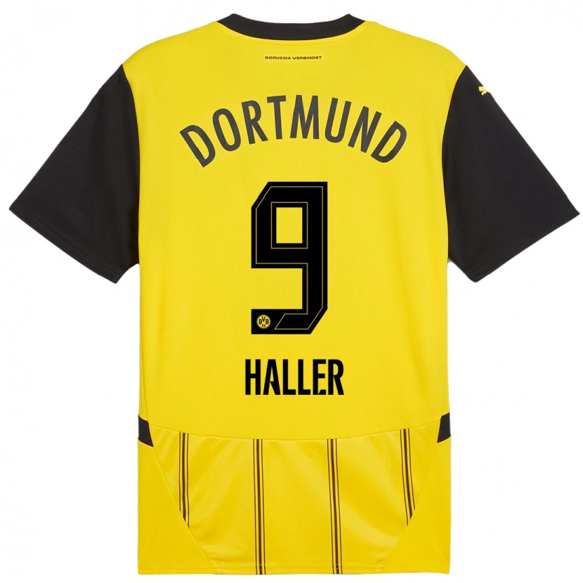 Danxen Dětské Sébastien Haller #9 Žlutá Černá Domů Hráčské Dresy 2024/25 Dres