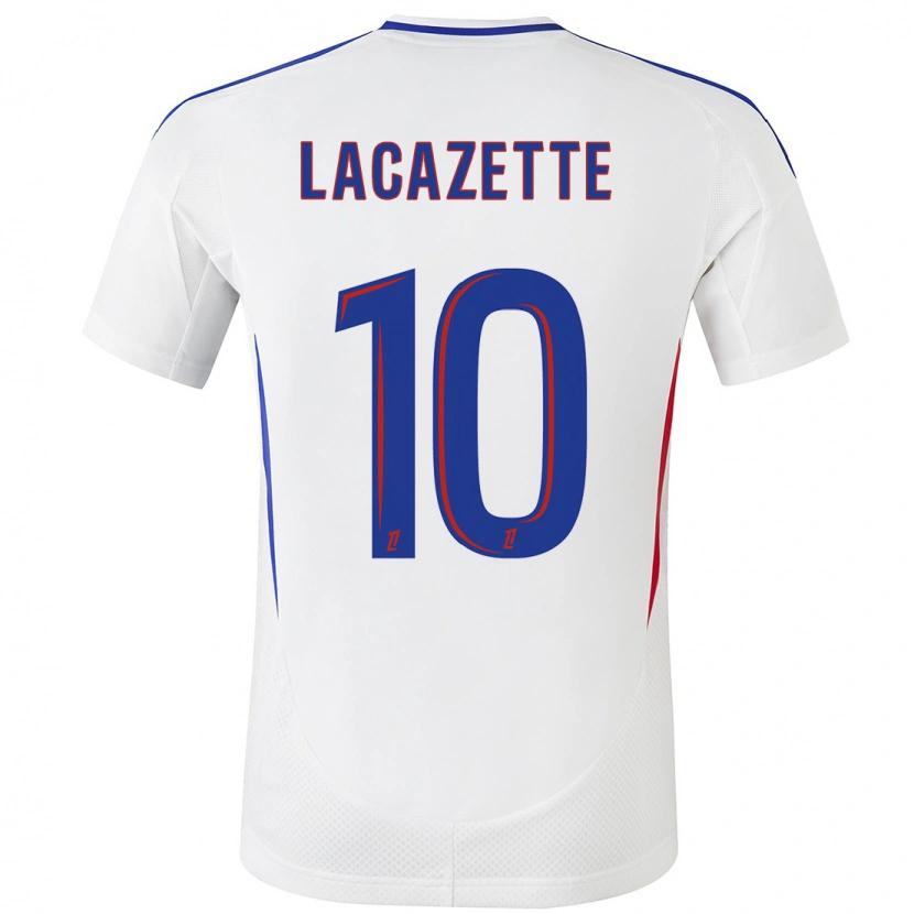 Danxen Dětské Alexandre Lacazette #10 Bílá Modrá Domů Hráčské Dresy 2024/25 Dres