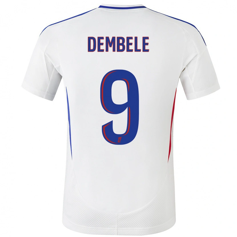 Danxen Dětské Moussa Dembele #9 Bílá Modrá Domů Hráčské Dresy 2024/25 Dres