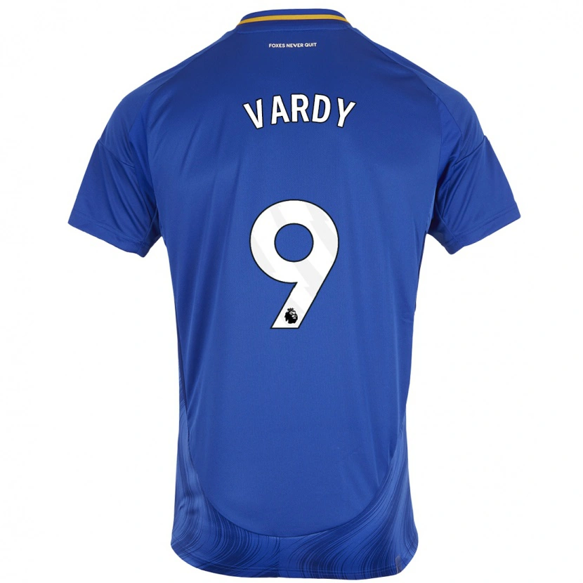 Danxen Dětské Jamie Vardy #9 Modrá Bílá Domů Hráčské Dresy 2024/25 Dres