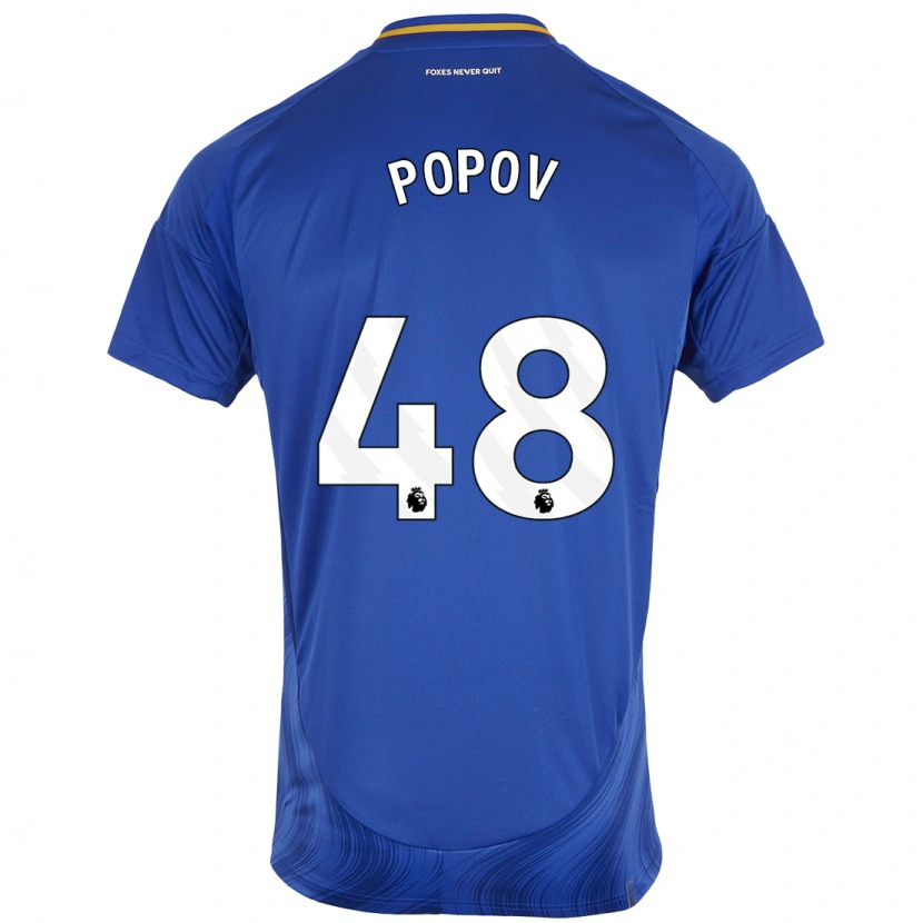 Danxen Dětské Chris Popov #48 Modrá Bílá Domů Hráčské Dresy 2024/25 Dres