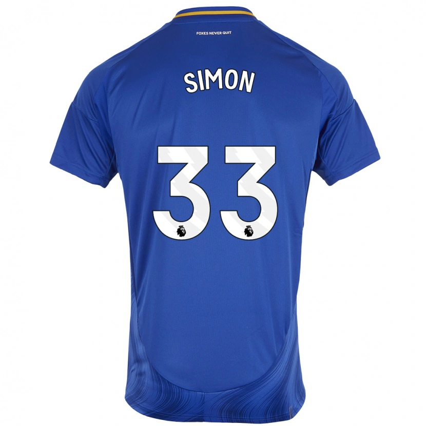 Danxen Dětské Erin Simon #33 Modrá Bílá Domů Hráčské Dresy 2024/25 Dres