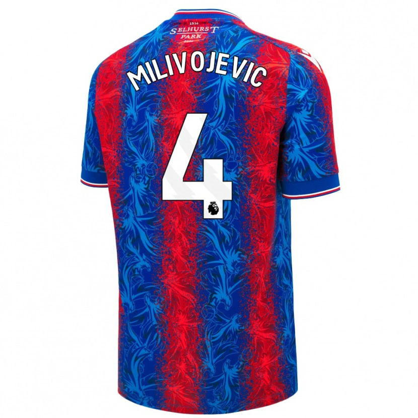 Danxen Dětské Luka Milivojevic #4 Červené Modré Pruhy Domů Hráčské Dresy 2024/25 Dres