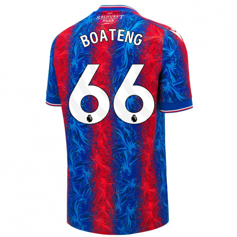 Danxen Dětské David Boateng #66 Červené Modré Pruhy Domů Hráčské Dresy 2024/25 Dres