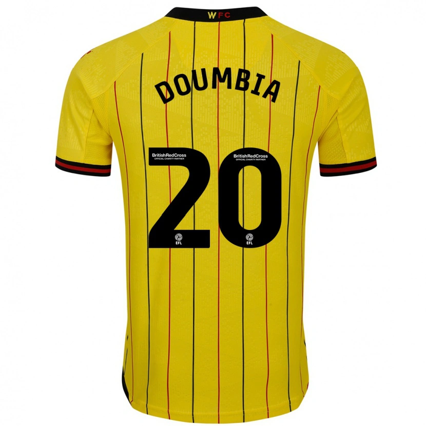 Danxen Dětské Mamadou Doumbia #20 Žlutá Černá Domů Hráčské Dresy 2024/25 Dres