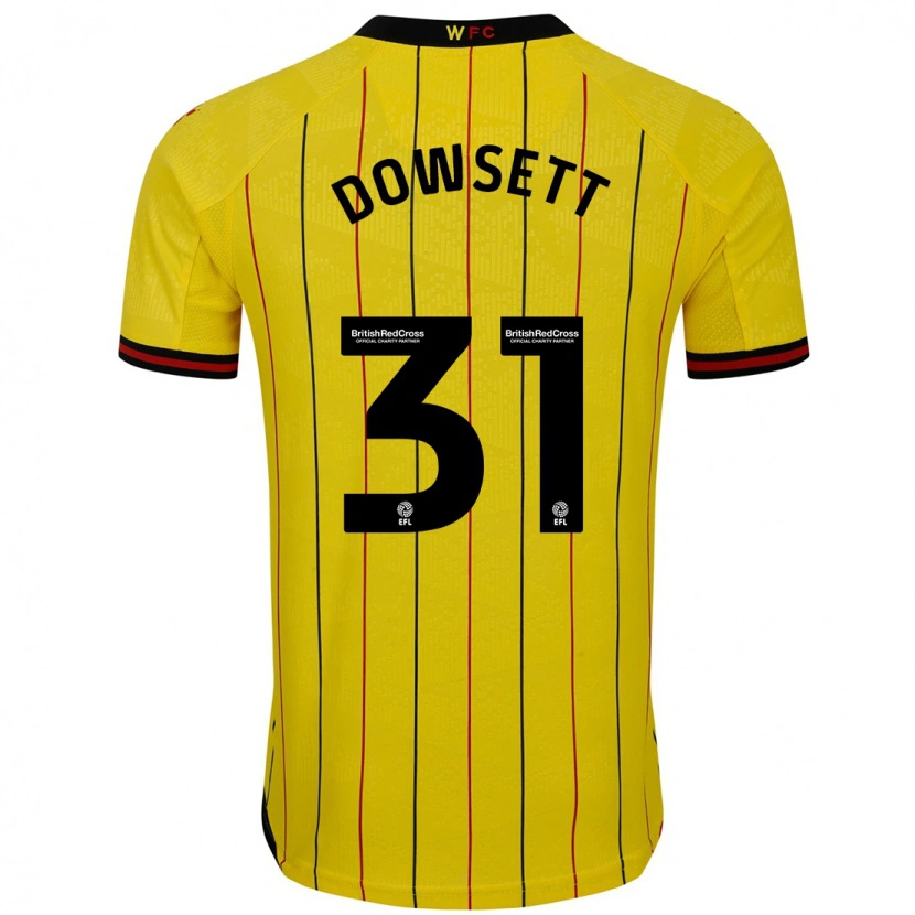 Danxen Dětské Rebekah Dowsett #31 Žlutá Černá Domů Hráčské Dresy 2024/25 Dres