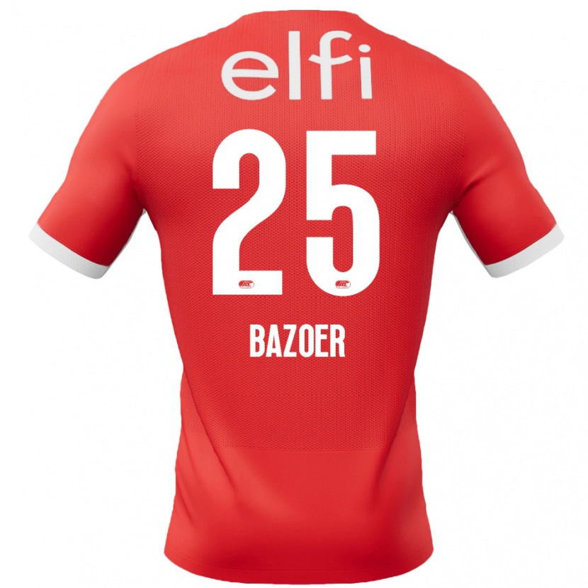 Danxen Dětské Riechedly Bazoer #25 Červená Bílá Domů Hráčské Dresy 2024/25 Dres