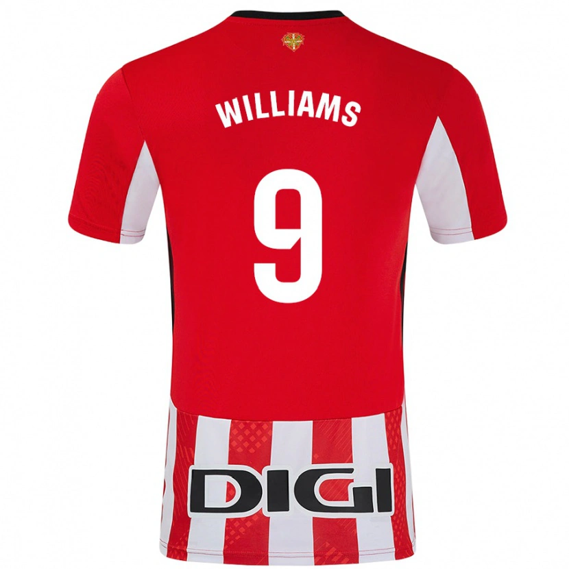 Danxen Dětské Iñaki Williams #9 Červená Bílá Domů Hráčské Dresy 2024/25 Dres