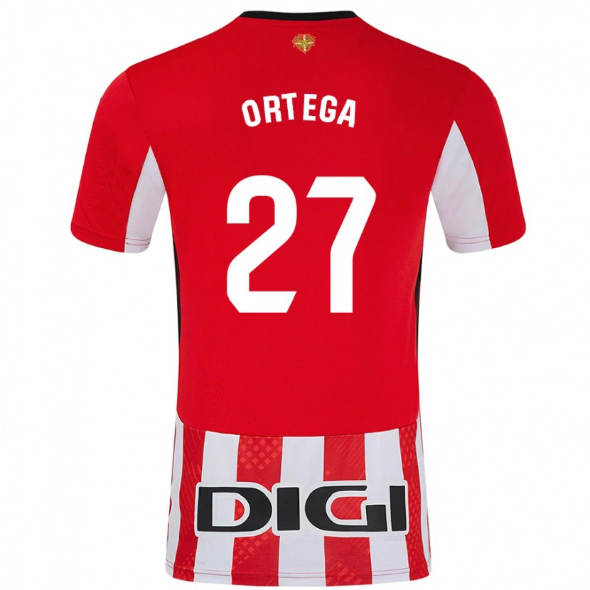 Danxen Dětské Sara Ortega #27 Červená Bílá Domů Hráčské Dresy 2024/25 Dres