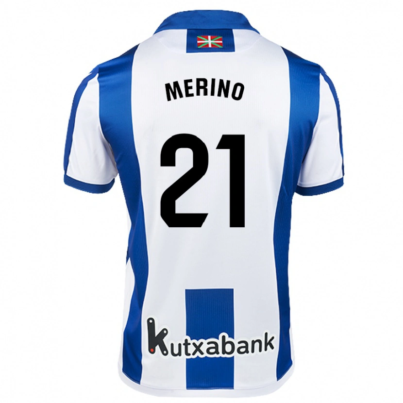 Danxen Dětské Jon Merino #21 Bílá Modrá Domů Hráčské Dresy 2024/25 Dres