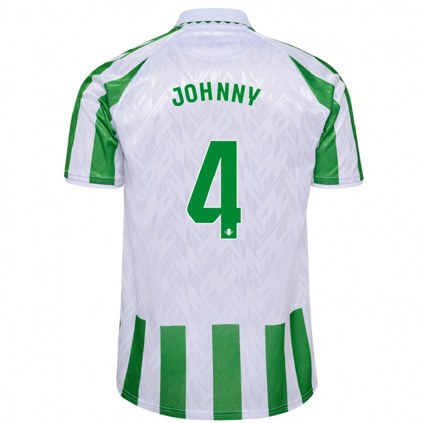 Danxen Dětské Johnny Cardoso #4 Zelené Bílé Pruhy Domů Hráčské Dresy 2024/25 Dres