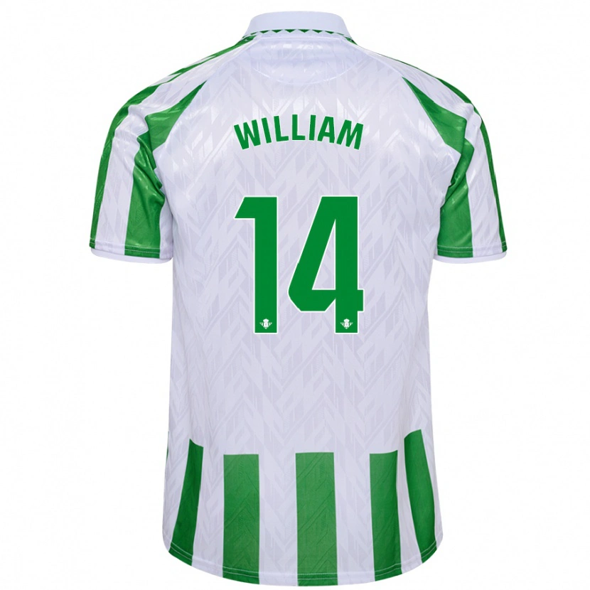 Danxen Dětské William Carvalho #14 Zelené Bílé Pruhy Domů Hráčské Dresy 2024/25 Dres