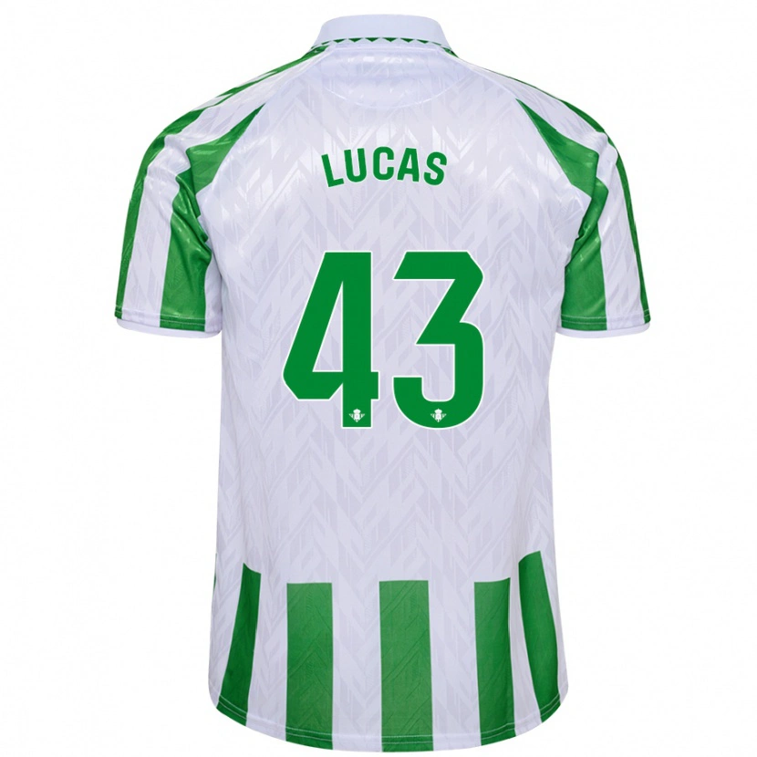 Danxen Dětské Lucas Alcázar #43 Zelené Bílé Pruhy Domů Hráčské Dresy 2024/25 Dres