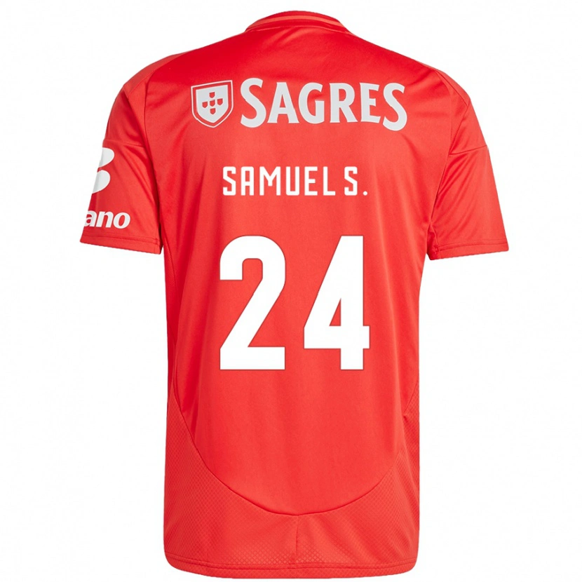 Danxen Dětské Samuel Soares #24 Červená Bílá Domů Hráčské Dresy 2024/25 Dres