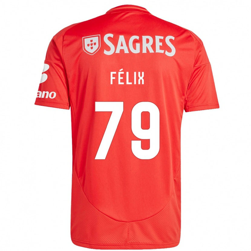 Danxen Dětské Hugo Félix #79 Červená Bílá Domů Hráčské Dresy 2024/25 Dres