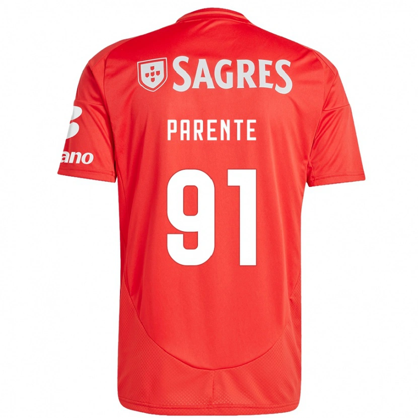 Danxen Dětské Tiago Parente #91 Červená Bílá Domů Hráčské Dresy 2024/25 Dres