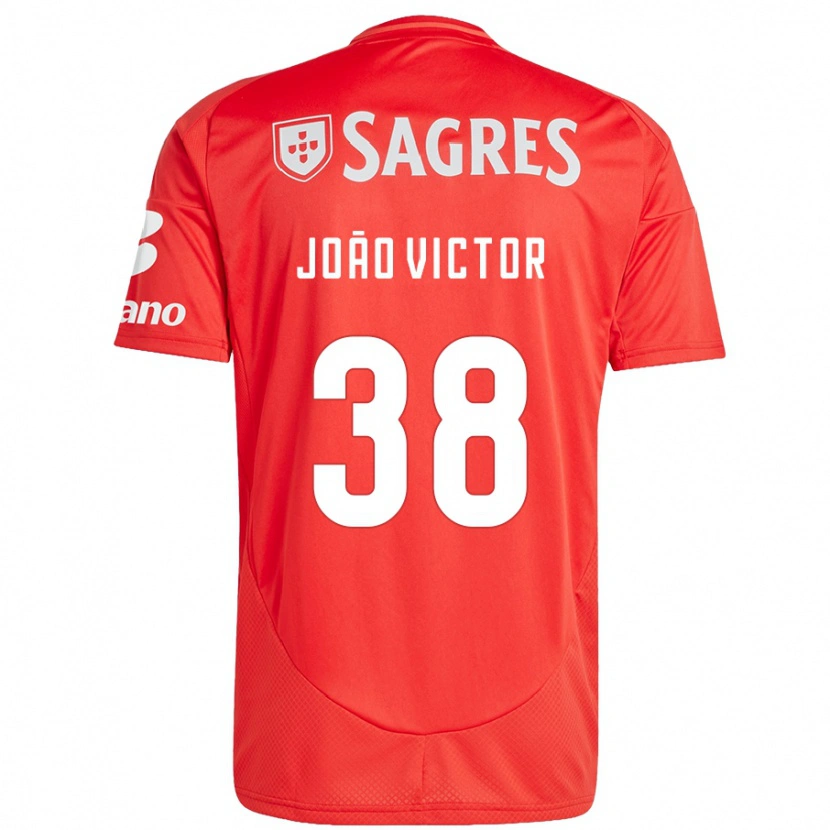 Danxen Dětské João Victor #38 Červená Bílá Domů Hráčské Dresy 2024/25 Dres