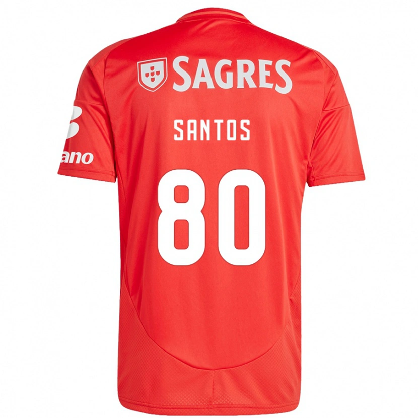 Danxen Dětské Pedro Santos #80 Červená Bílá Domů Hráčské Dresy 2024/25 Dres