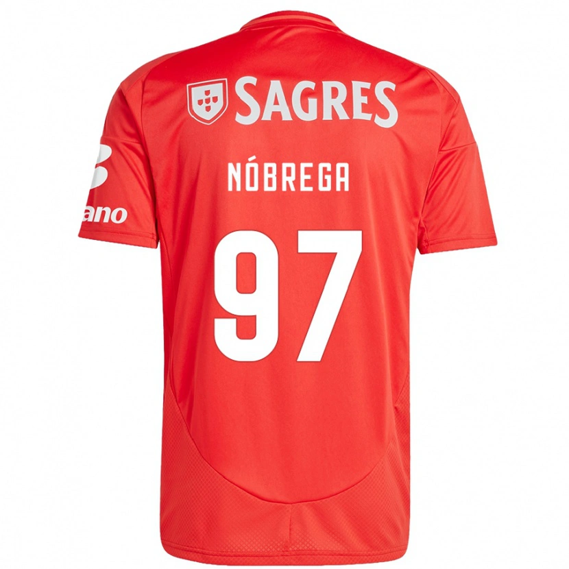 Danxen Dětské Ricardo Nóbrega #97 Červená Bílá Domů Hráčské Dresy 2024/25 Dres