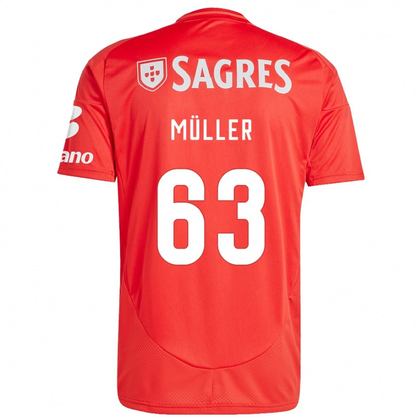 Danxen Dětské José Müller #63 Červená Bílá Domů Hráčské Dresy 2024/25 Dres