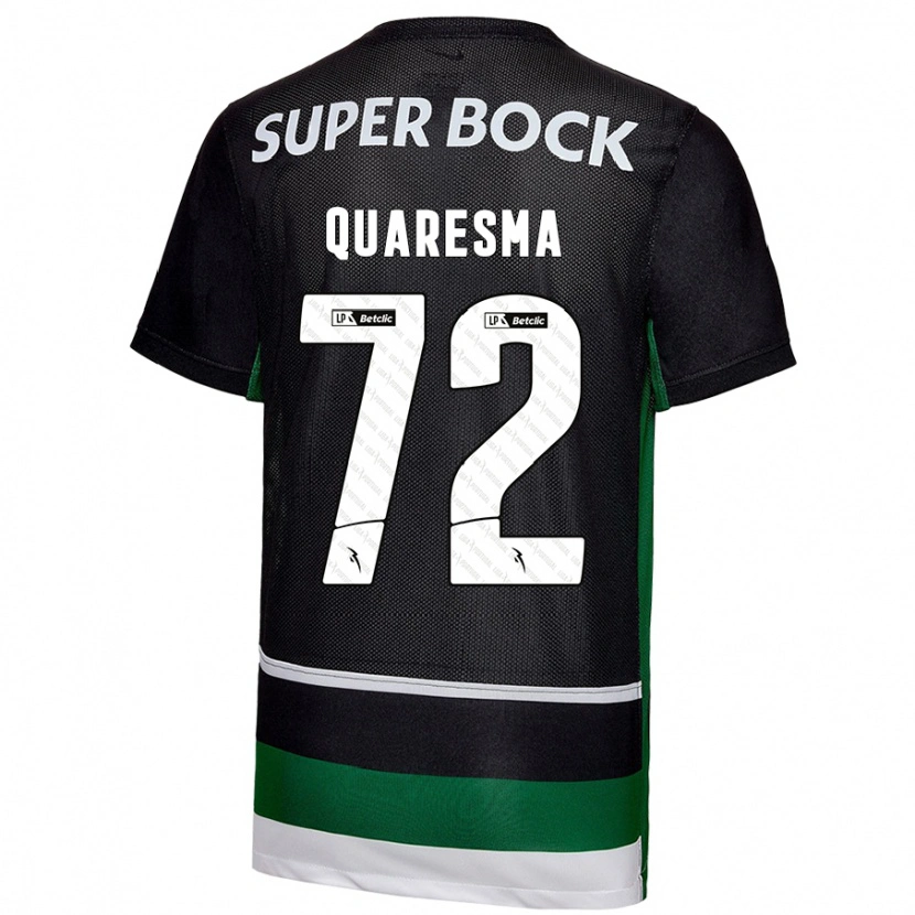 Danxen Dětské Eduardo Quaresma #72 Černá Bílá Zelená Domů Hráčské Dresy 2024/25 Dres