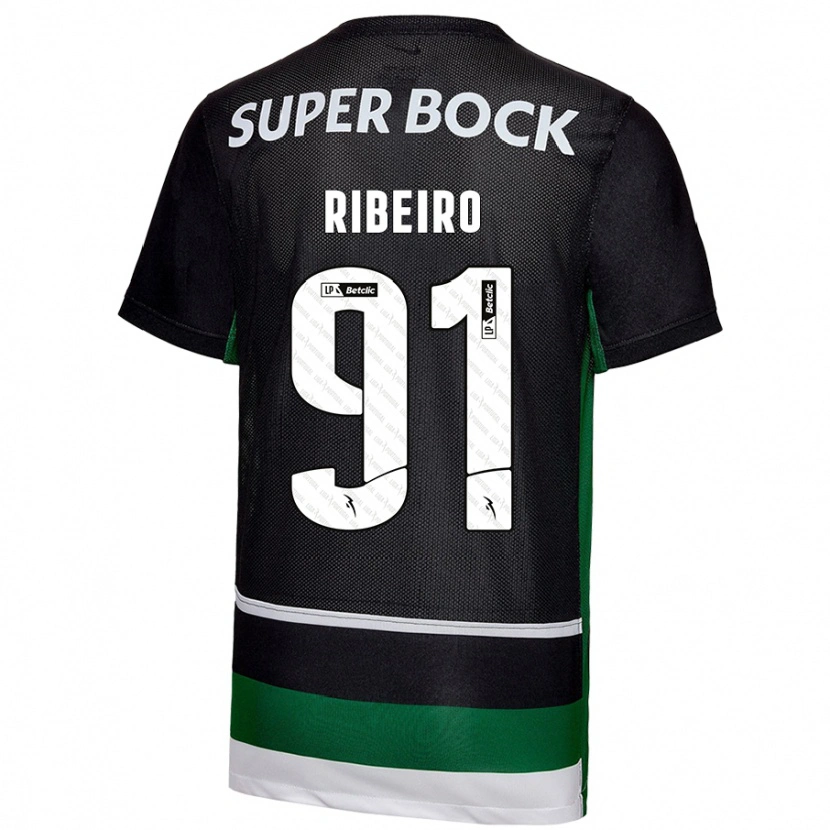 Danxen Dětské Rodrigo Ribeiro #91 Černá Bílá Zelená Domů Hráčské Dresy 2024/25 Dres