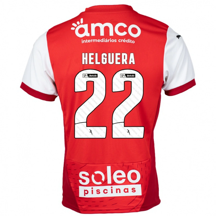 Danxen Dětské Thiago Helguera #22 Červená Bílá Domů Hráčské Dresy 2024/25 Dres