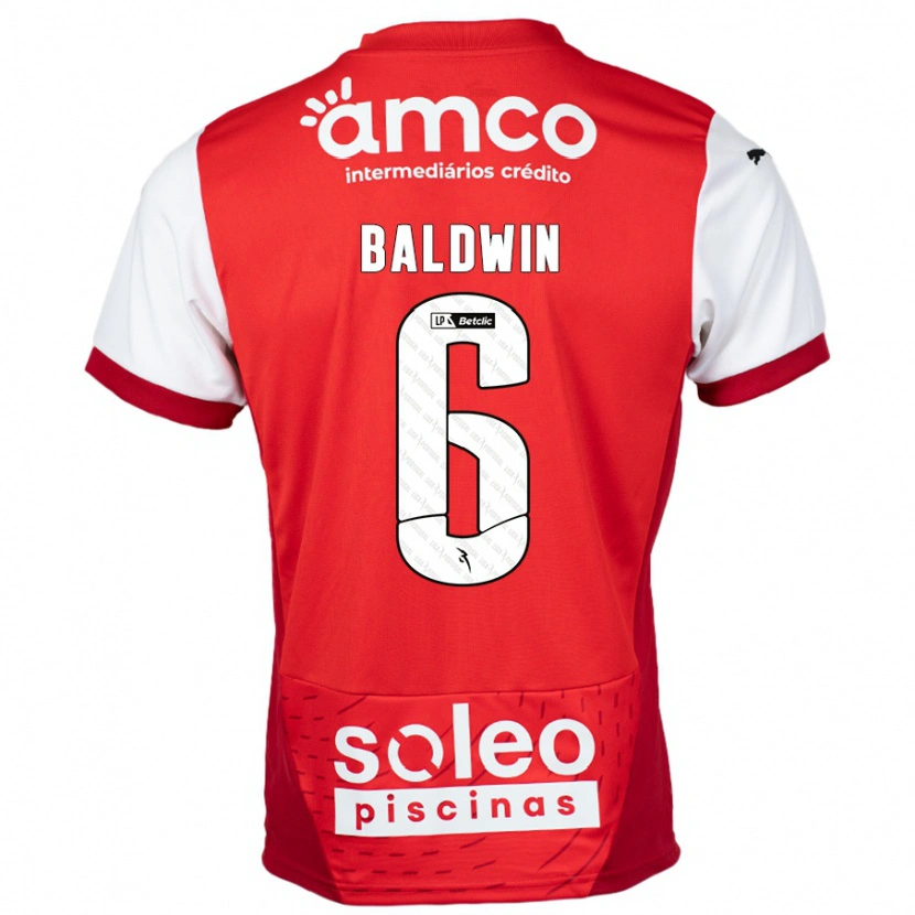 Danxen Dětské Carlyn Baldwin #6 Červená Bílá Domů Hráčské Dresy 2024/25 Dres