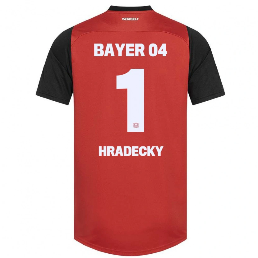 Danxen Dětské Lukas Hradecky #1 Červená Černá Domů Hráčské Dresy 2024/25 Dres