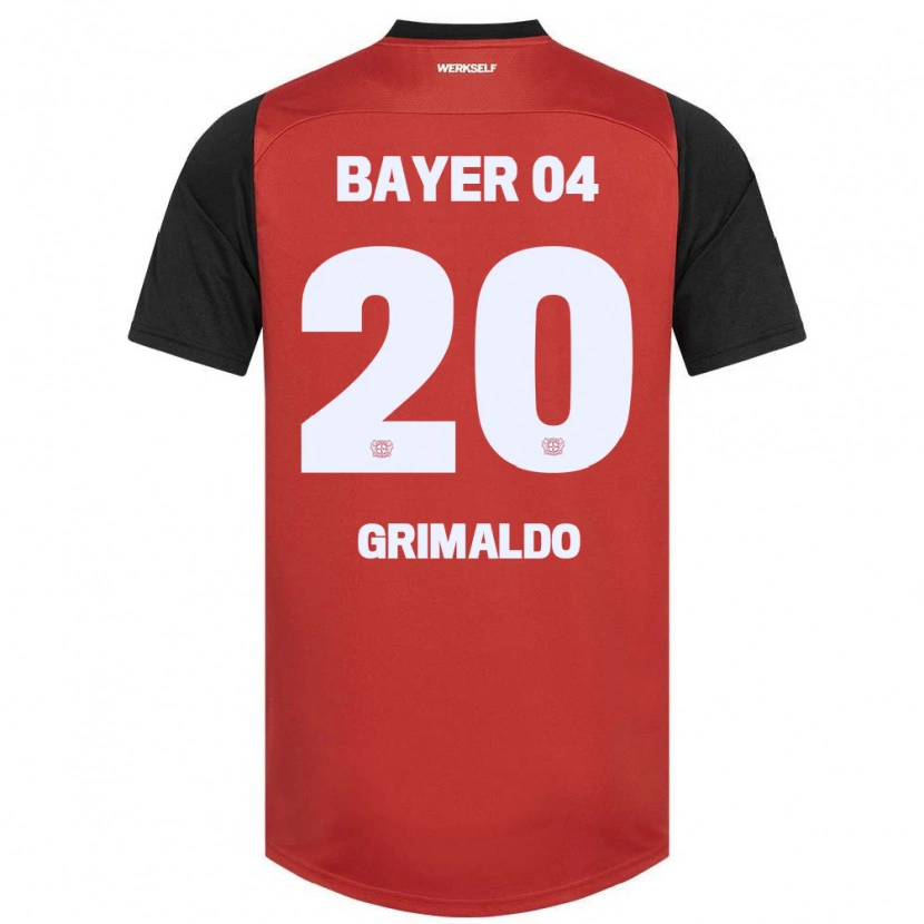 Danxen Dětské Alejandro Grimaldo #20 Červená Černá Domů Hráčské Dresy 2024/25 Dres